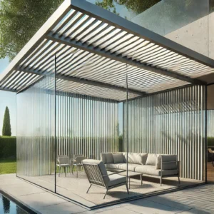 Pérgola bioclimática Con Cerramiento de Cristal